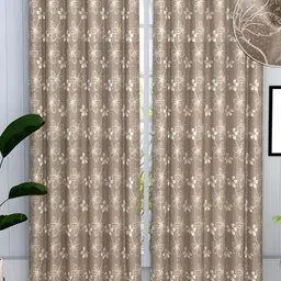 bsb home Brown & Beige 2 Pieces Room Darkening Door Curtain-image-74