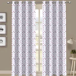 Airwill Red & White 2Pcs Geometric  Room Darkening Door Curtain-picture-17