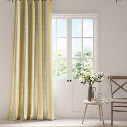 DDecor Yellow & Grey Striped Room Darkening Door Curtain-image-11