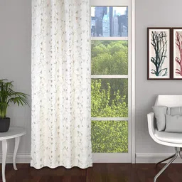 THE CONVERSION Beige Floral Room Darkening Door Curtain-image-97