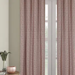 ROMEE Beige & Mauve Self Design Room Darkening Door Curtain-image-6