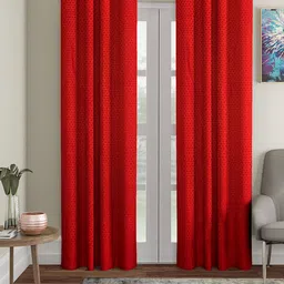 Aura Red 2Pcs Regular Door Curtain-image-28