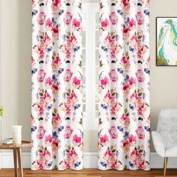 SEJ by Nisha Gupta White & Pink Set of 2 Floral Door Curtain-30