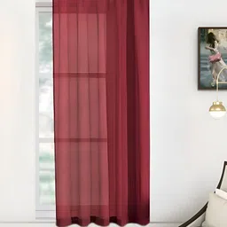 THE CONVERSION Maroon Sheer Long Door Curtain-image-78