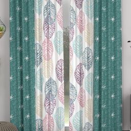 CHHAVI INDIA Green & White 4 Pieces Ethnic Motifs Sheer Door Curtains-image-33