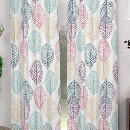 CHHAVI INDIA White & Green 2 Pieces Ethnic Motifs Sheer Door Curtains-image-8