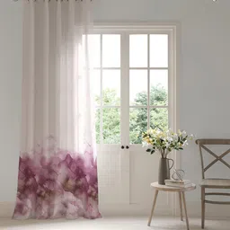 DDecor Pink & White Abstract Sheer Door Curtain-image-56