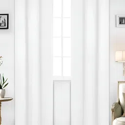 Dashing fabrics White Set of 2 Black Out Long Door Curtain-35