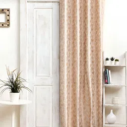 Ariana Coffee Brown & White Abstract Room Darkening Door Curtain-image-68