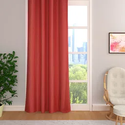 THE CONVERSION Orange Jute Cotton Room Darkening Long Door Curtain-10