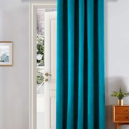 THE CONVERSION Turquoise Blue Room Darkening Long Door Curtain-image-7