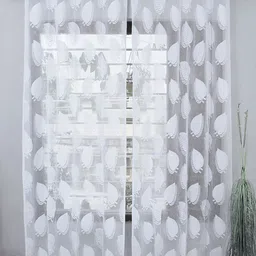 Homefab India Set of 2 White Sheer Door Curtain-image-7