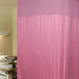Lushomes Pink Geometric Eyelet Door Curtain-image-94