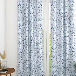 THE CONVERSION Print Blue Eyelet 1 Pieces Long Door Curtain-picture-33