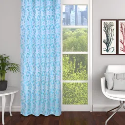 THE CONVERSION Blue Floral Long Door Curtain-image-7