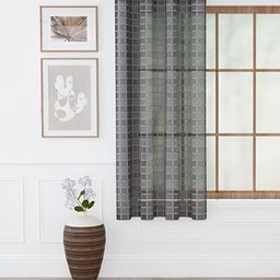 Story@home Grey Geometric Sheer Eyelet Window Curtain-image-19