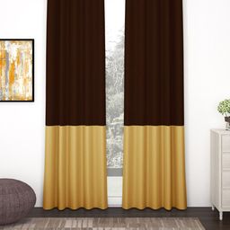 Story@home Brown & Gold-Toned Black Out Door Curtain-image-90