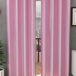Panipat Textile Hub Pink 2 Pieces Window Curtains-image-43