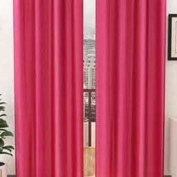 Panipat Textile Hub Pink 2 Pieces Window Curtains-19