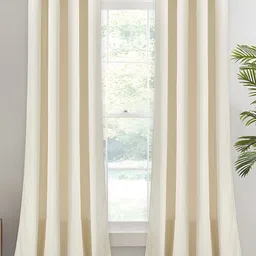 Sparrow world Beige Velvet Black Out Window Curtain-52
