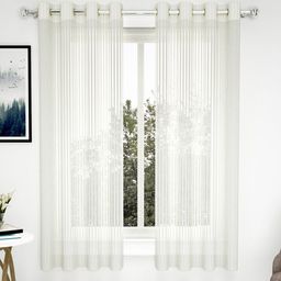 Story@home White Set of 2 Striped Sheer Window Curtain-picture-19