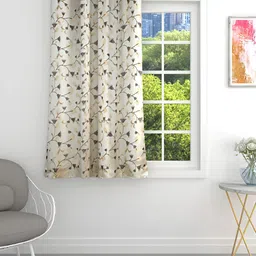THE CONVERSION Coffee Brown Floral Room Darkening Window Curtain-image-18