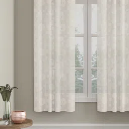 HOSTA HOMES Cream-Coloured Geometric Window Curtain-29