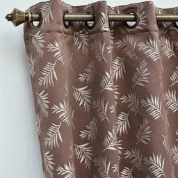 Ariana Brown & White Room Darkening Long Door Curtain-image-53