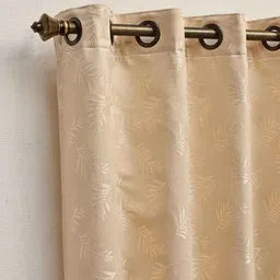 Ariana Cream-Coloured Floral Room Darkening Long Door Curtain-image-16
