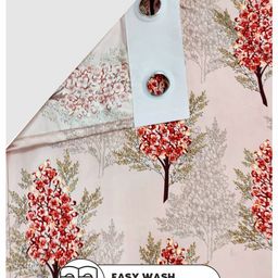kopa BIANCA Beige & Red Set of 2 Floral Window Curtains image 3