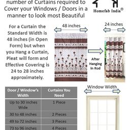 Homefab India Polyester Set of 4 Sheer Door Curtain image 4