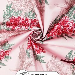 kopa BIANCA Set of 2 Pink & Red Floral Printed Window Curtains image 5