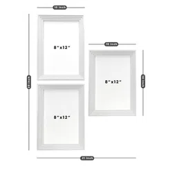 Art Street Set Of 3 White & Peach-Coloured Floral Printed Framed Wall Art image 4