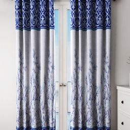 Home Sizzler Blue Set of 2 Printed Door Curtains-26