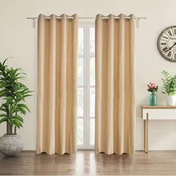 Home Centre Natura Arena Beige 2 Pieces Eyelet Door Curtains-image-23