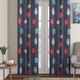 Cortina Grey Set of 2 Digital Printed Long Curtains-52