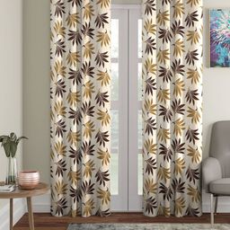 Cortina Brown & White Set of 2 Long Door Curtains-24