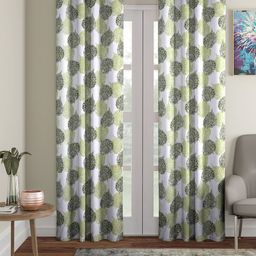 Cortina Green & White Set of 2 Leaf Printed Long Door Curtains-16