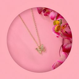 Accessorize Women Gold-Toned Textured Butterfly Pendant Necklace-image-21