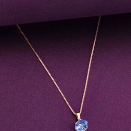 KAI JEWEL Rose Gold-Plated Cubic Zirconia Studded Pendant Chain-picture-33