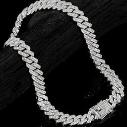 MEENAZ Men American Diamond Silver-Plated Chain-image-69