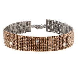 Shining Jewel - By Shivansh Brass Silver-Plated Choker Necklace-33