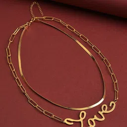SOHI Women Gold-Toned Layered Necklace-60