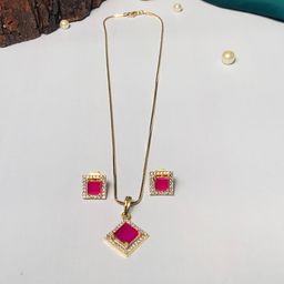 ABDESIGNS Gold-Toned American Diamond Jewellery Set-image-71