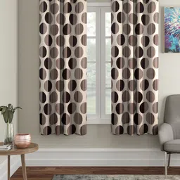 Cortina Set of 2 Polka Printed Window Curtains-4
