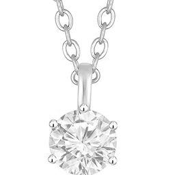Peora Silver-Plated Cubic Zirconia Studded Single Stone Pendant Chain image 3