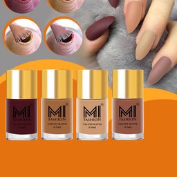MI FASHION Set of 4 Velvet Matte Long Lasting Nail Polish - 9.9 ml Each-30