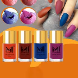 MI FASHION Set Of 4 Velvet Matte Nail Polish - 9.9 ml Each-19