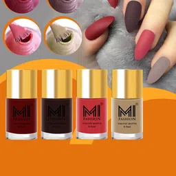MI FASHION Set Of 4 Velvet Matte Nail Polish - 9.9 ml Each-55