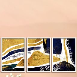 SAF White & Yellow 3 Pieces 300GSM Framed Modern Art Wall Arts-picture-17